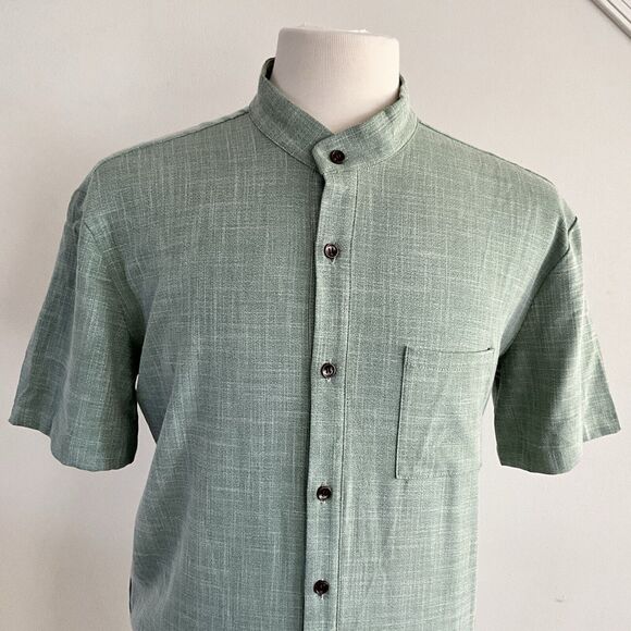 ROMPERJACK Romper Men Green Button Up Short Sleeve Preppy Stretch Cotton XL - Picture 4 of 10